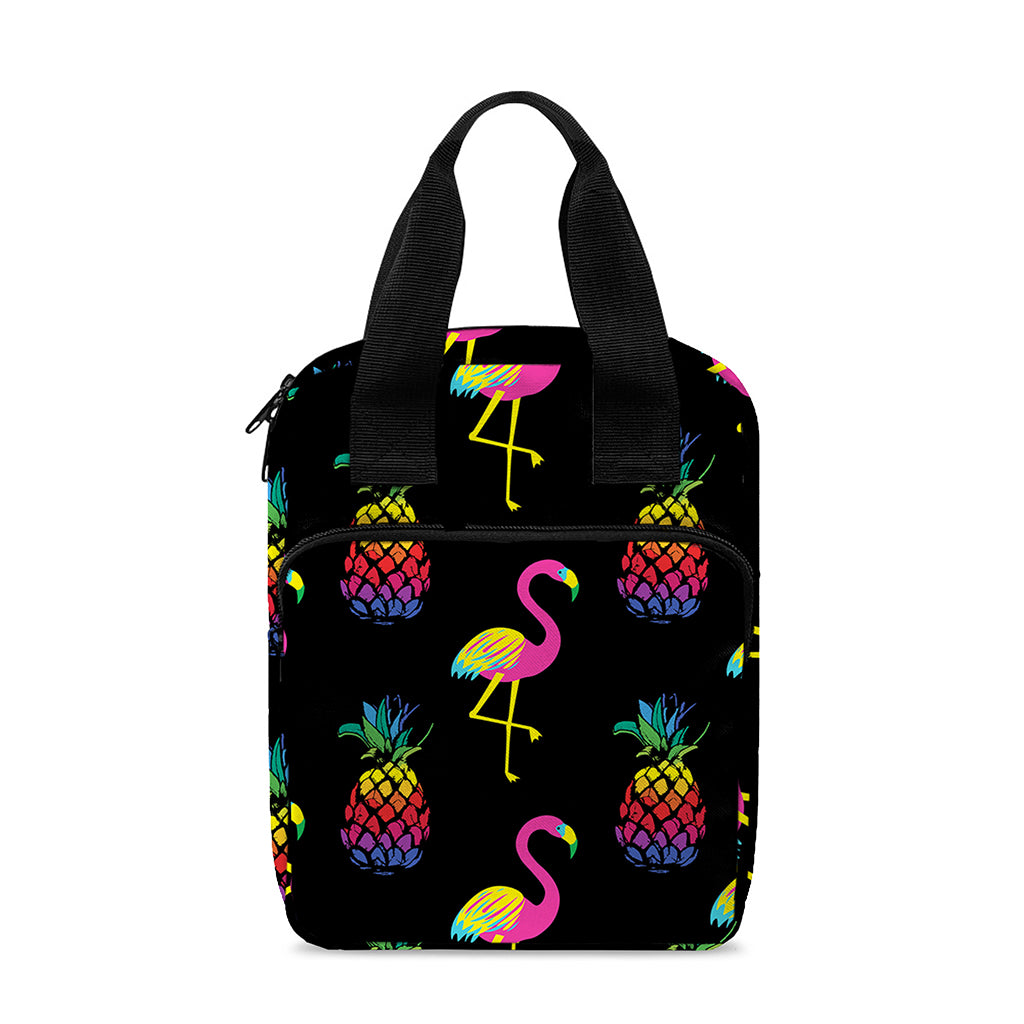 Rainbow Pineapple And Flamingo Print Bible Tote Bag