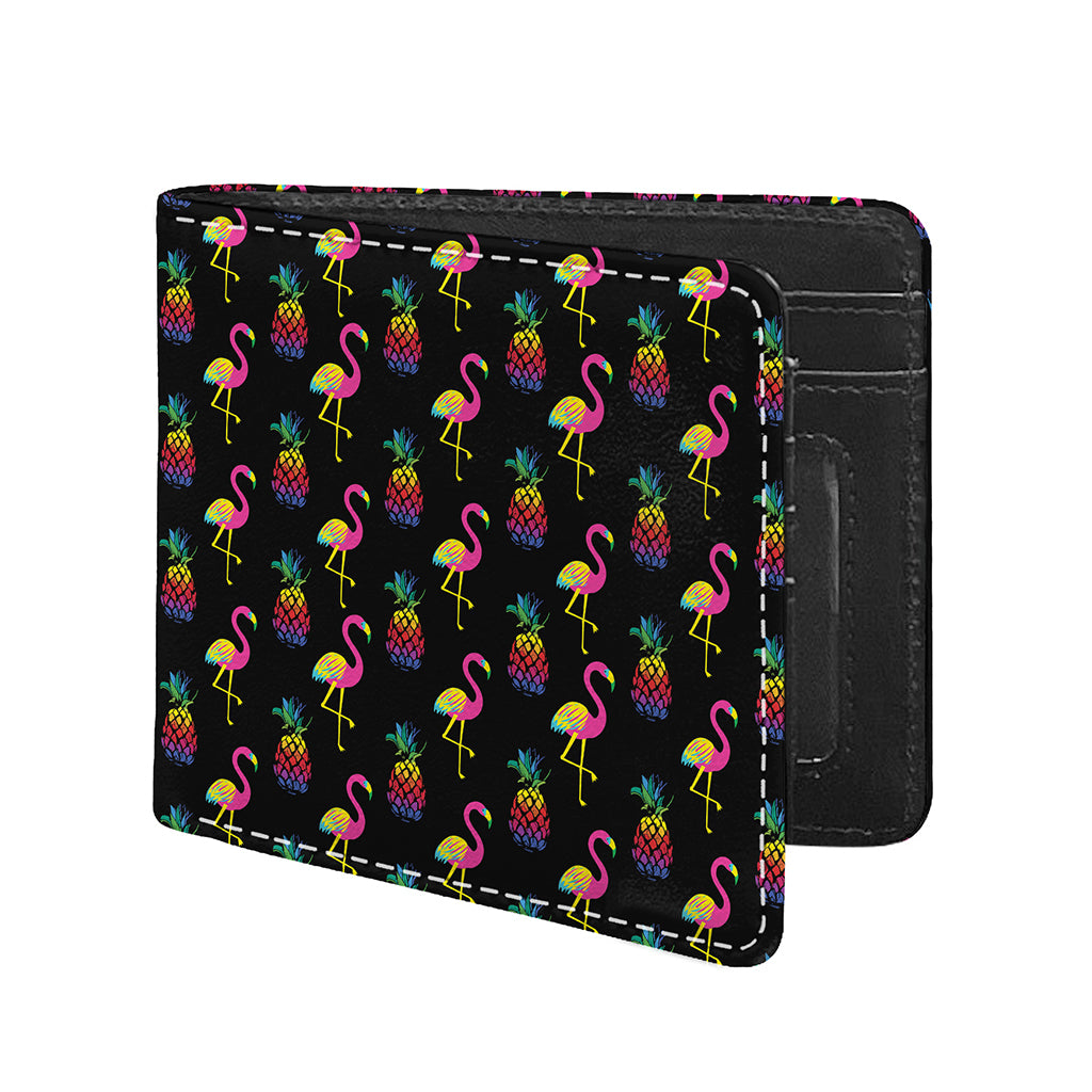 Rainbow Pineapple And Flamingo Print Bifold Wallet