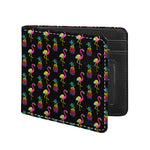 Rainbow Pineapple And Flamingo Print Bifold Wallet