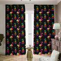 Rainbow Pineapple And Flamingo Print Dimout Pencil Pleat Curtains