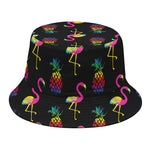 Rainbow Pineapple And Flamingo Print Bucket Hat