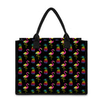 Rainbow Pineapple And Flamingo Print Canvas Tote Bag