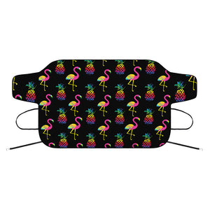 Rainbow Pineapple And Flamingo Print Car Windshield Snow Cover