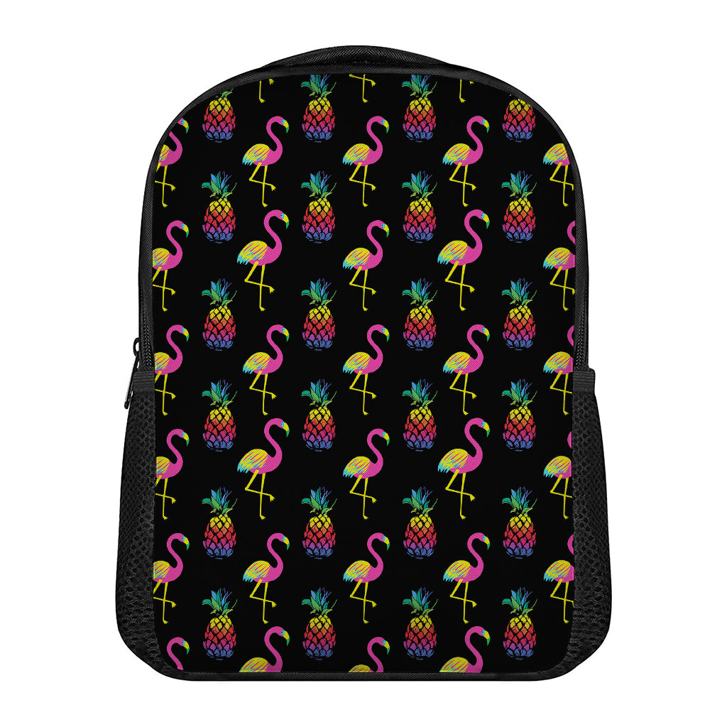 Rainbow Pineapple And Flamingo Print Casual Backpack