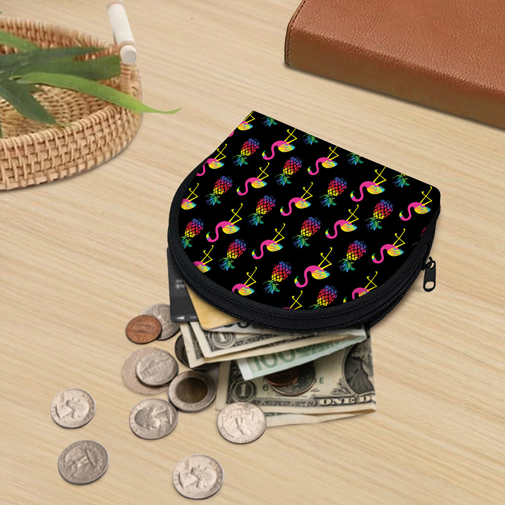 Rainbow Pineapple And Flamingo Print Coin Purse