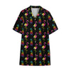 Rainbow Pineapple And Flamingo Print Cotton Hawaiian Shirt