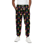 Rainbow Pineapple And Flamingo Print Cotton Pants