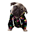 Rainbow Pineapple And Flamingo Print Dog Zip Up Hoodie