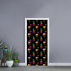 Rainbow Pineapple And Flamingo Print Door Sticker