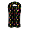 Rainbow Pineapple And Flamingo Print Double Neoprene Wine Tote