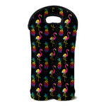 Rainbow Pineapple And Flamingo Print Double Neoprene Wine Tote