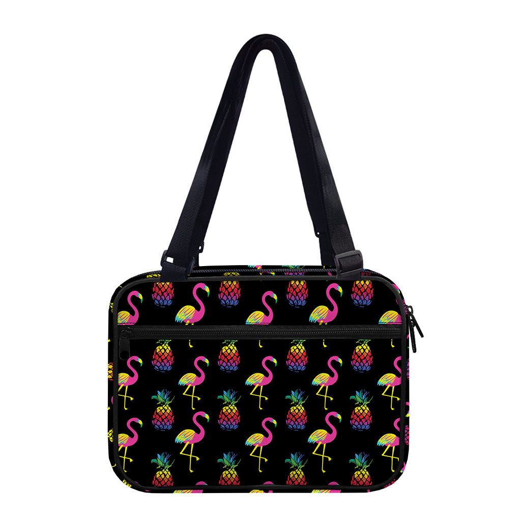 Rainbow Pineapple And Flamingo Print Double Strap Bible Bag