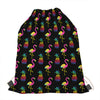 Rainbow Pineapple And Flamingo Print Drawstring Bag