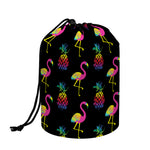 Rainbow Pineapple And Flamingo Print Drawstring Makeup Bag