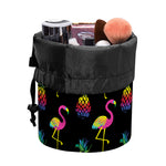 Rainbow Pineapple And Flamingo Print Drawstring Makeup Bag