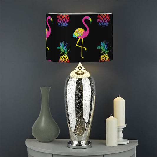 Rainbow Pineapple And Flamingo Print Drum Lamp Shade