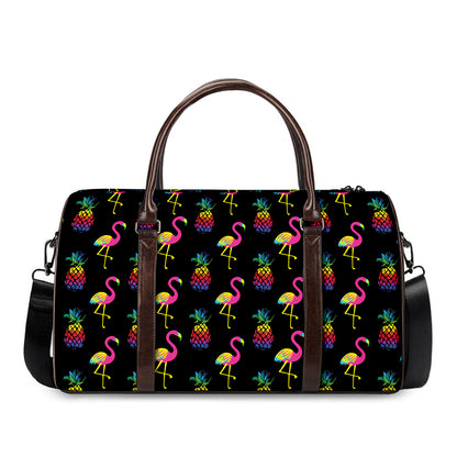 Rainbow Pineapple And Flamingo Print Duffle Bag