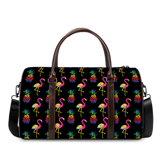 Rainbow Pineapple And Flamingo Print Duffle Bag