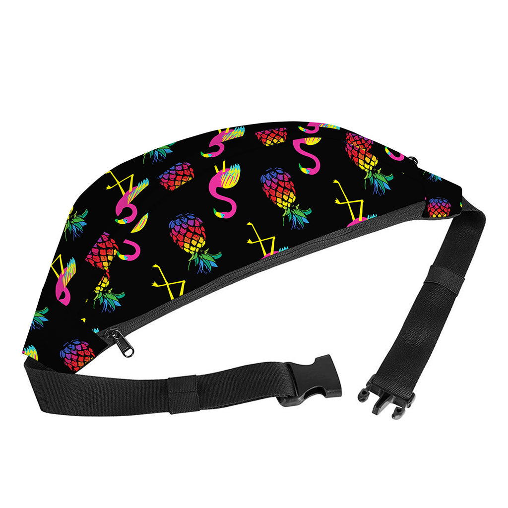 Rainbow Pineapple And Flamingo Print Fanny Pack