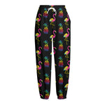 Rainbow Pineapple And Flamingo Print Fleece Lined Knit Pants