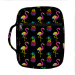 Rainbow Pineapple And Flamingo Print Front Pocket Bible Bag