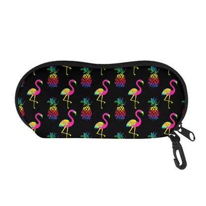 Rainbow Pineapple And Flamingo Print Glasses Case
