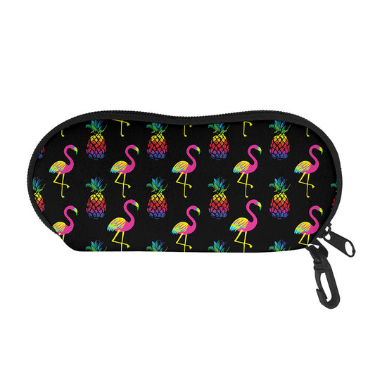 Rainbow Pineapple And Flamingo Print Glasses Case