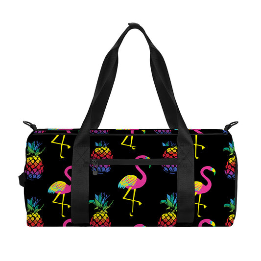 Rainbow Pineapple And Flamingo Print Gym Bag