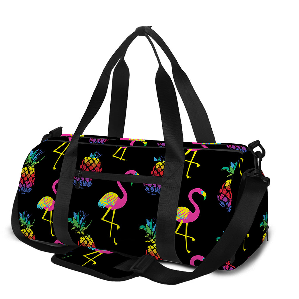 Rainbow Pineapple And Flamingo Print Gym Bag