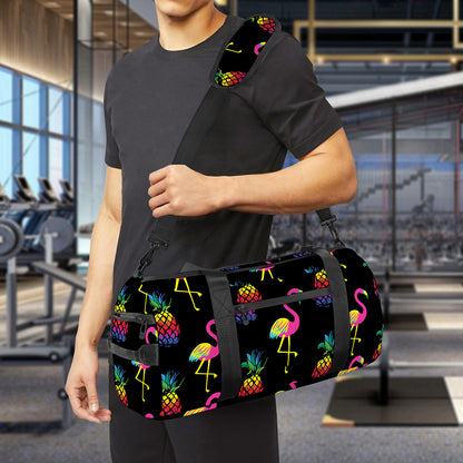 Rainbow Pineapple And Flamingo Print Gym Bag