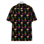 Rainbow Pineapple And Flamingo Print Hawaiian Shirt
