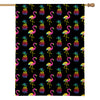 Rainbow Pineapple And Flamingo Print House Flag