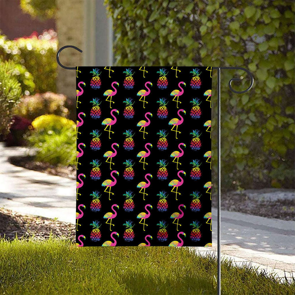 Rainbow Pineapple And Flamingo Print House Flag