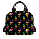 Rainbow Pineapple And Flamingo Print Insulated Lunch Bag
