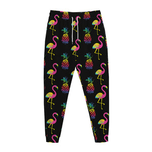 Rainbow Pineapple And Flamingo Print Jogger Pants