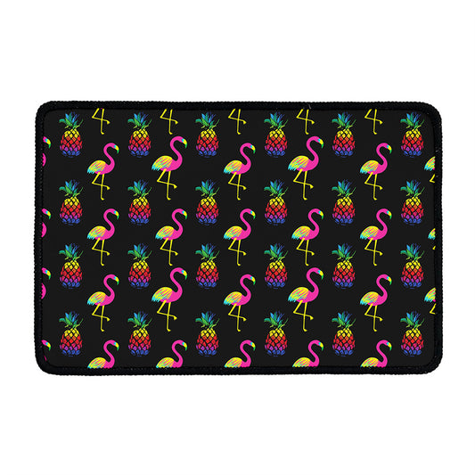 Rainbow Pineapple And Flamingo Print Kitchen Mat