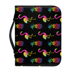 Rainbow Pineapple And Flamingo Print Leather Bible Cover