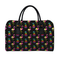 Rainbow Pineapple And Flamingo Print Leather Duffel Bag