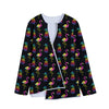 Rainbow Pineapple And Flamingo Print Long Sleeve Short Coat