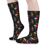 Rainbow Pineapple And Flamingo Print Long Socks