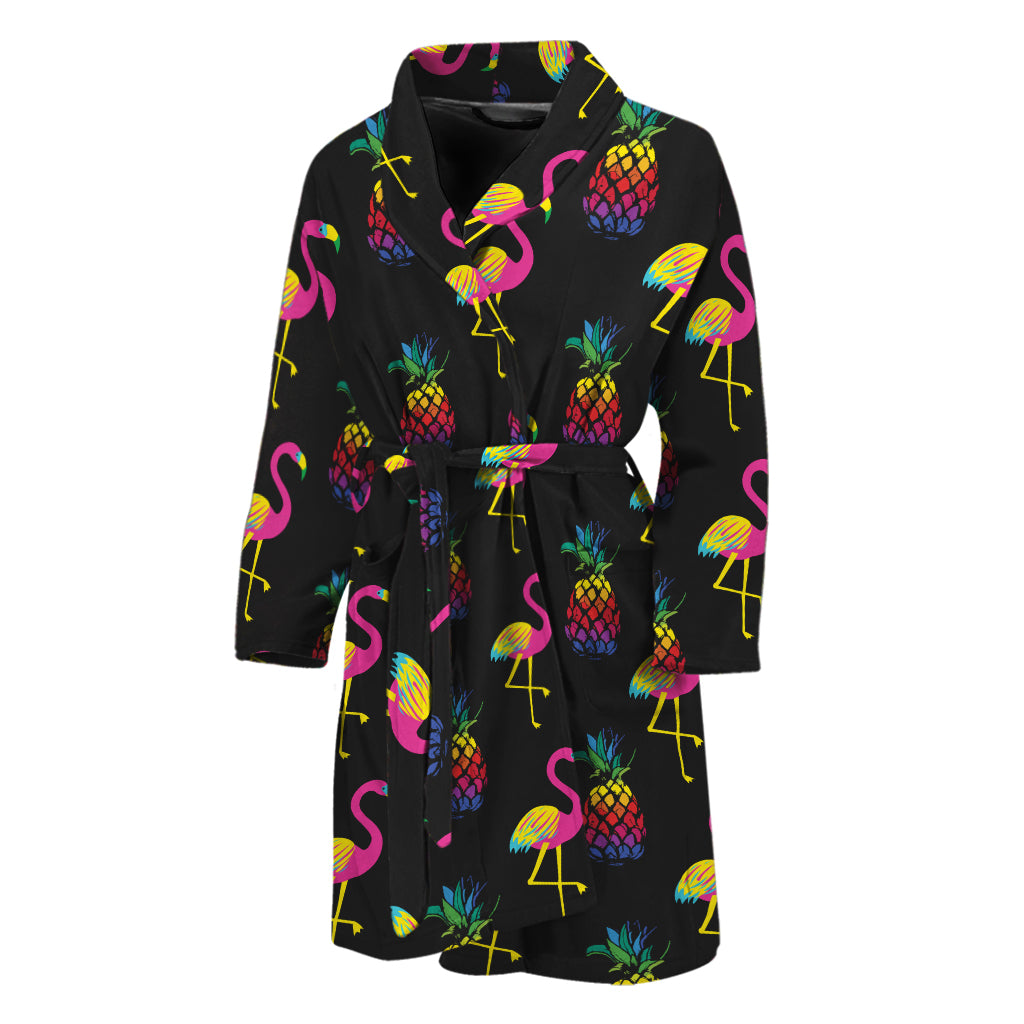Rainbow Pineapple And Flamingo Print Men's Bathrobe – GearFrost