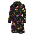 Rainbow Pineapple And Flamingo Print Men's Bathrobe
