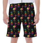 Rainbow Pineapple And Flamingo Print Men's Beach Shorts