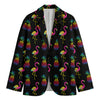 Rainbow Pineapple And Flamingo Print Men's Blazer