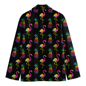 Rainbow Pineapple And Flamingo Print Men's Blazer