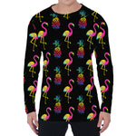 Rainbow Pineapple And Flamingo Print Men's Long Sleeve T-Shirt