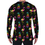Rainbow Pineapple And Flamingo Print Men's Long Sleeve T-Shirt