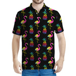 Rainbow Pineapple And Flamingo Print Men's Polo Shirt