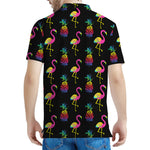 Rainbow Pineapple And Flamingo Print Men's Polo Shirt