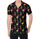 Rainbow Pineapple And Flamingo Print Men's Shirt